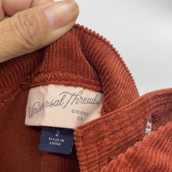 Universal Thread burnt orange corduroy cropped adjustable jumpsuit size 2 - Picture 9 of 9